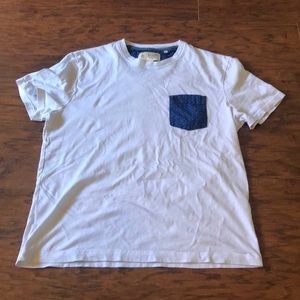 Original penguin white blue pocket shirt large